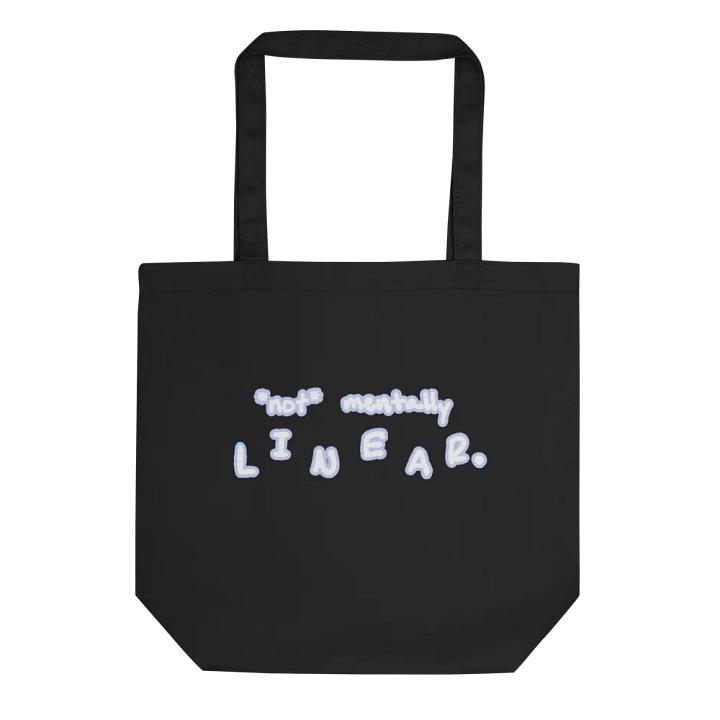 *not* mentally linear (lined design, #BDCAEF) tote bag product image (1)