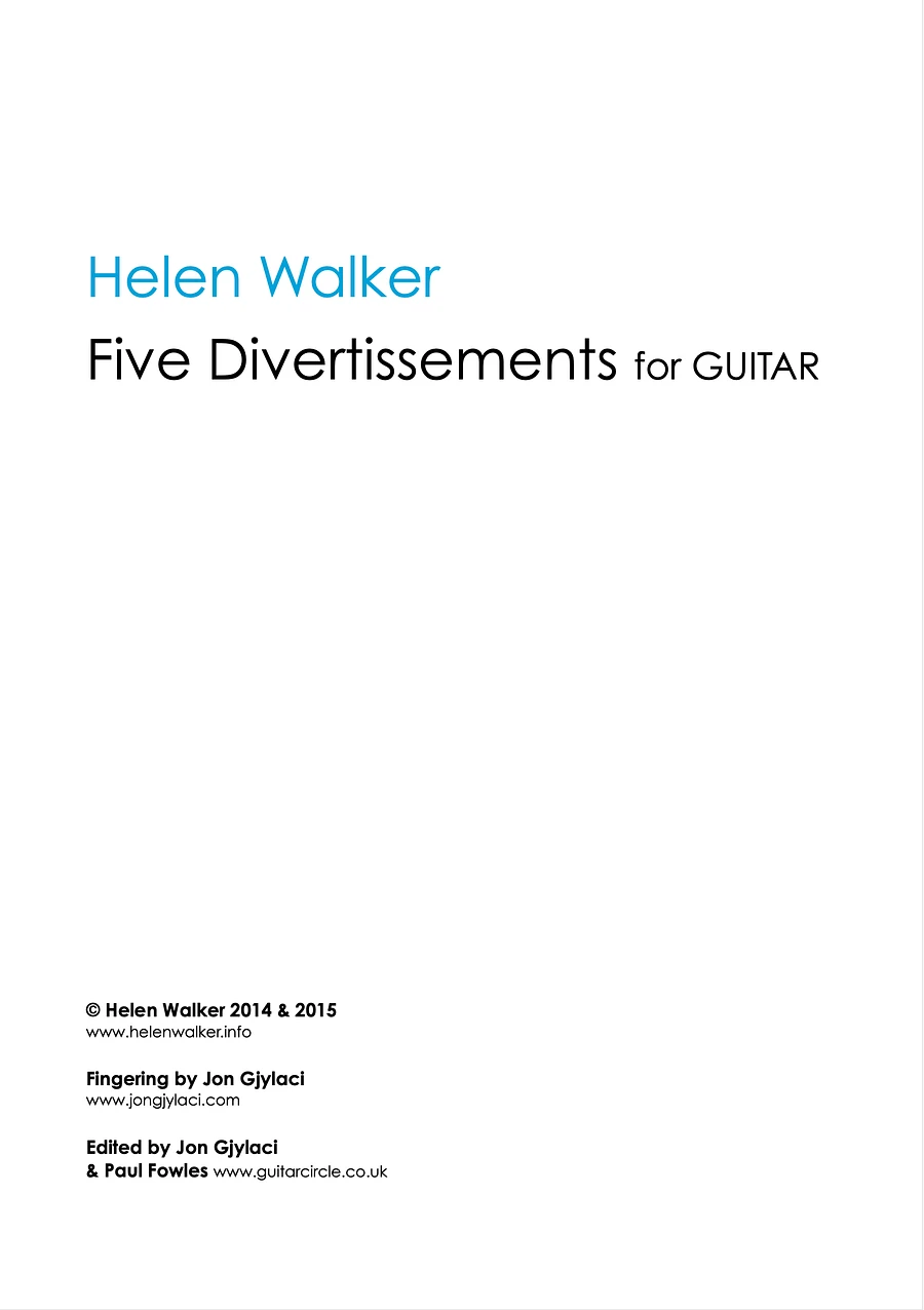 Five Divertissements for Guitar product image (1)