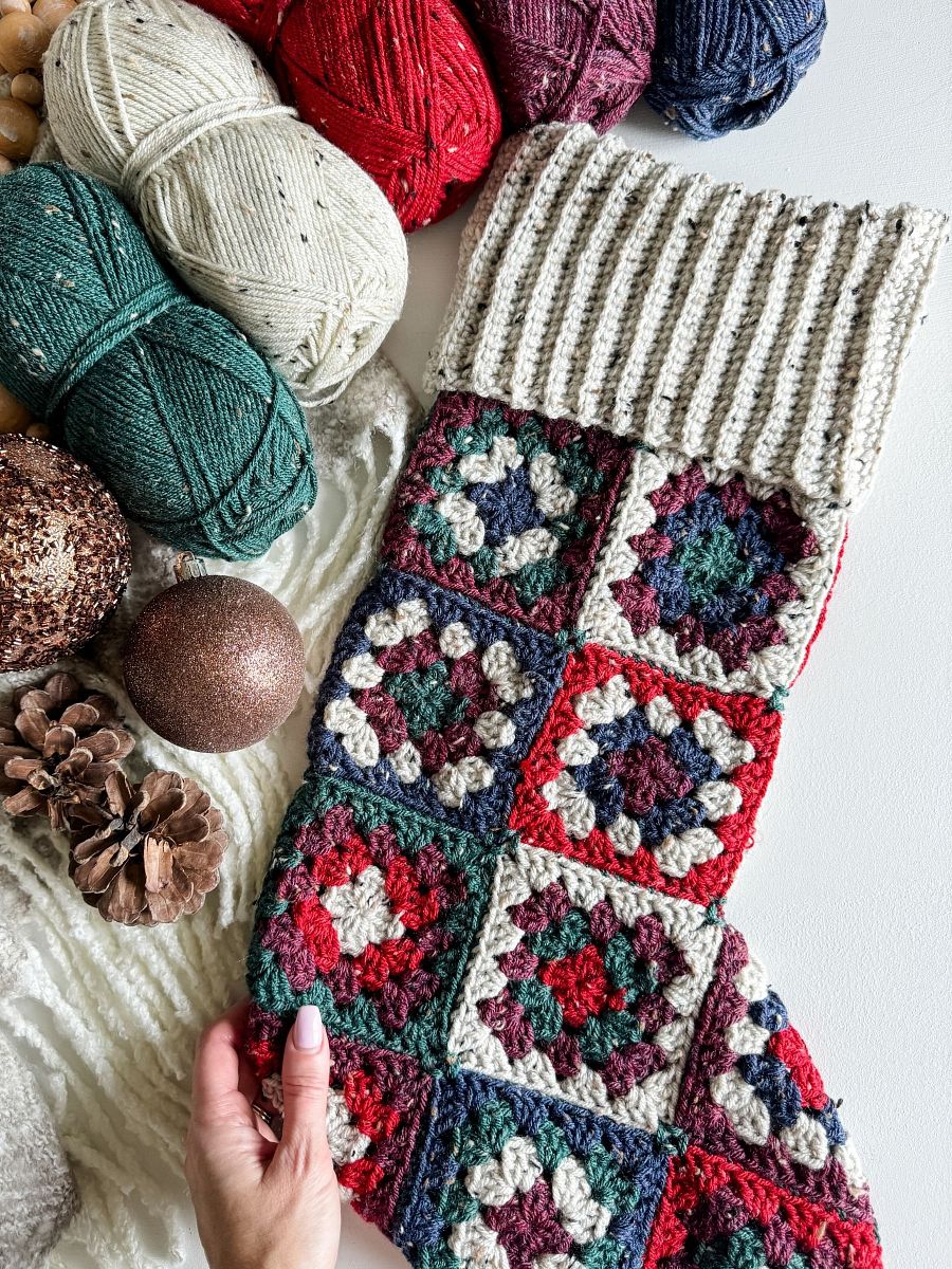 Granny Square Stocking Crochet Pattern product image (9)