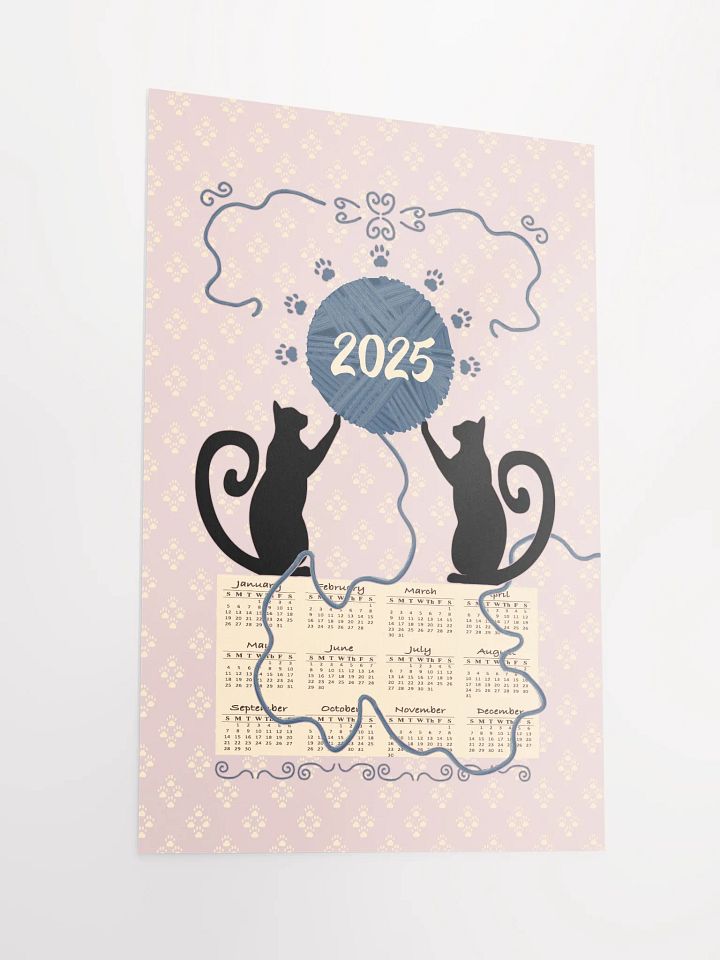 "Cat’s At Play" 2025 Calendar Poster – Mauve product image (2)