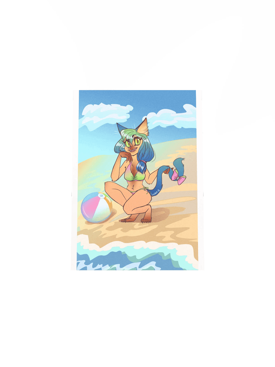 Beach Kitty - Vivid Matte Poster Print product image (4)