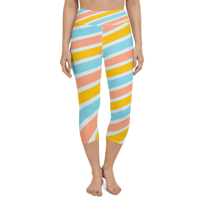 Cheerful Sorbet Stripes All-Over Print Capri Leggings product image (1)