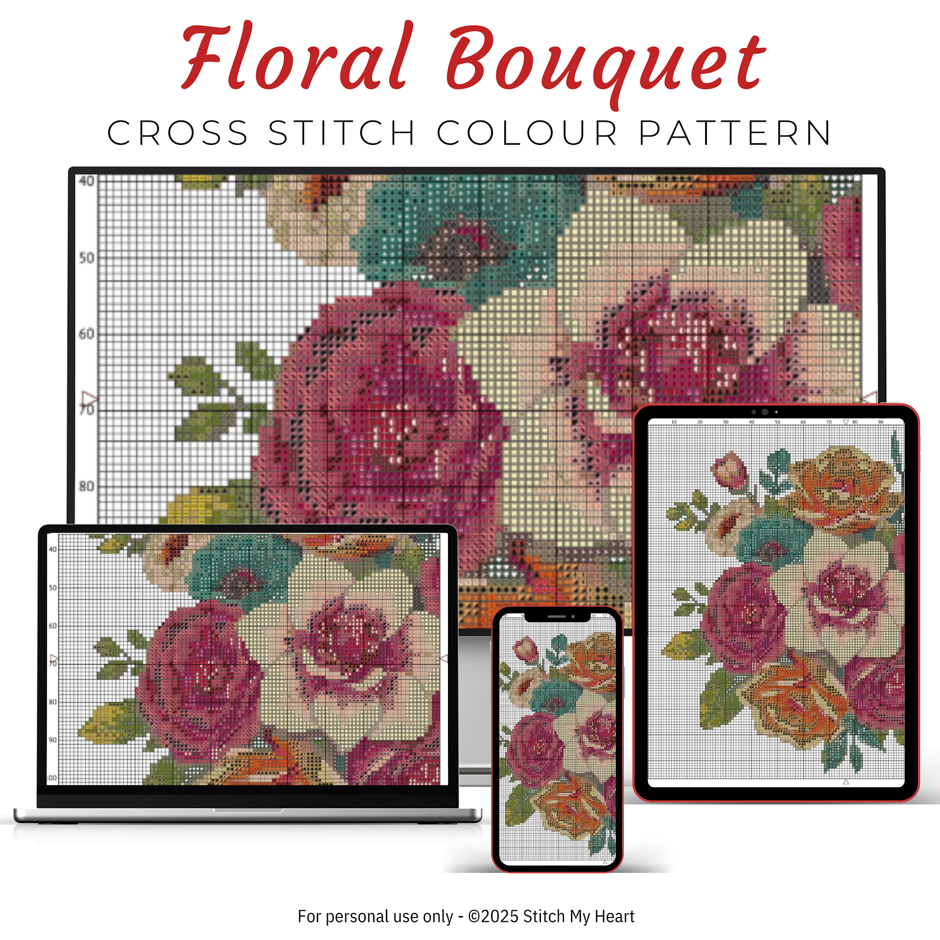 Floral Bouquet Cross Stitch Pattern product image (3)