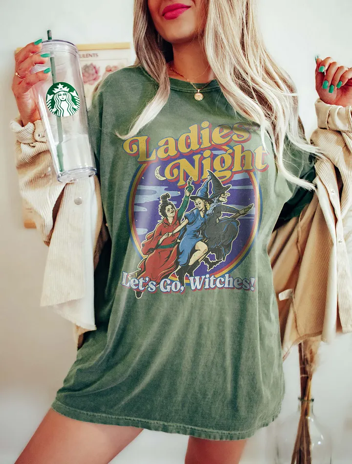 Ladies Night T-Shirt of Three Witches | Funny Retro-Style Fall and Halloween T-Shirt product image (11)