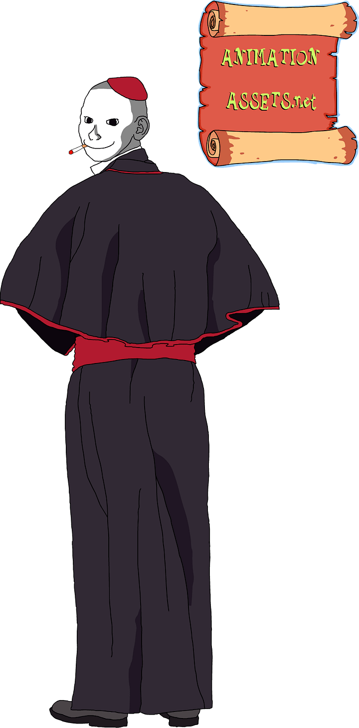 Oomer Daniel Smoking and Talking Red Priest | Adobe Animate Asset Download File product image (1)