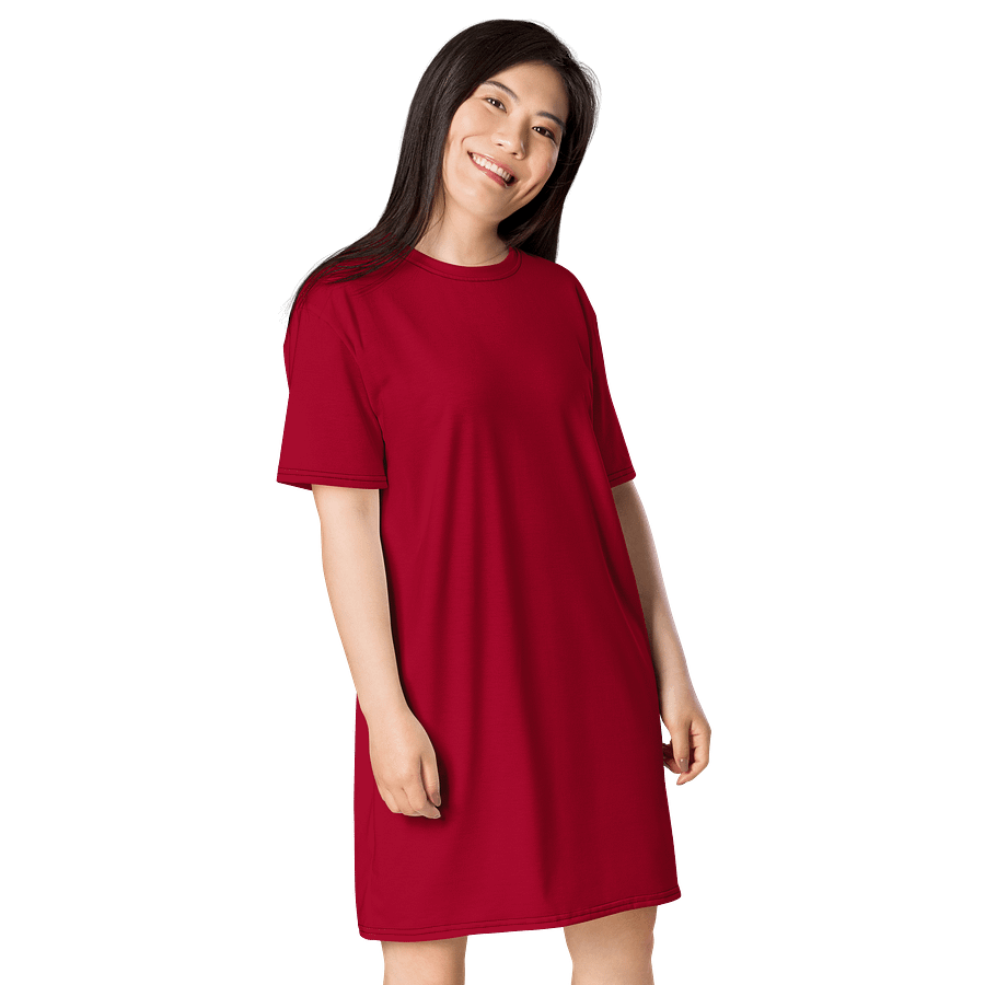 Carmine Oversized T-Shirt Dress | Stretchy Fabric | Casual or Formal Style | Sizes 2XS-6XL | Exclusive Design product image (4)