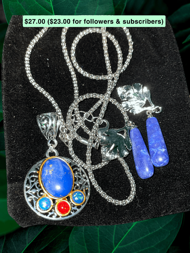 Lapis Lazuli Cosmetic Jewelery 4 PC Gift Set product image (1)