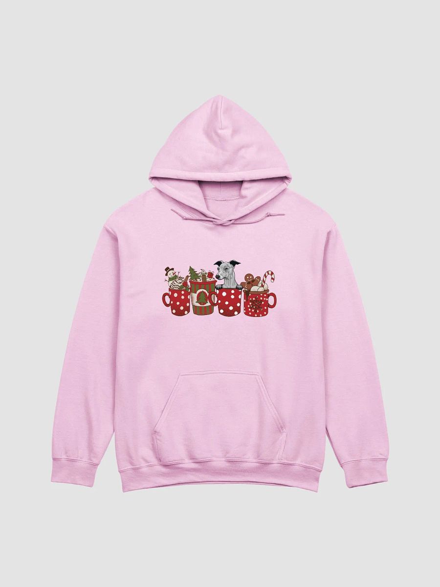 Cute Italian Greyhound(Blue) in a Christmas Cup Hooded Sweatshirt | Funny Christmas Iggy Pup in a Cup product image (9)