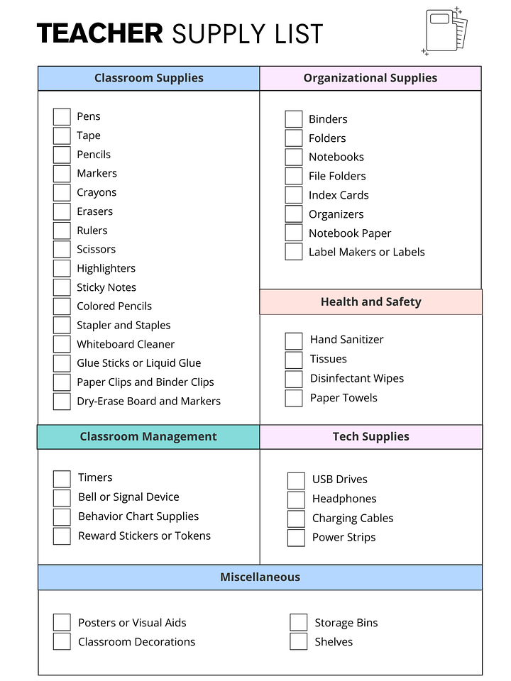Teacher’s Supply Checklist product image (1)