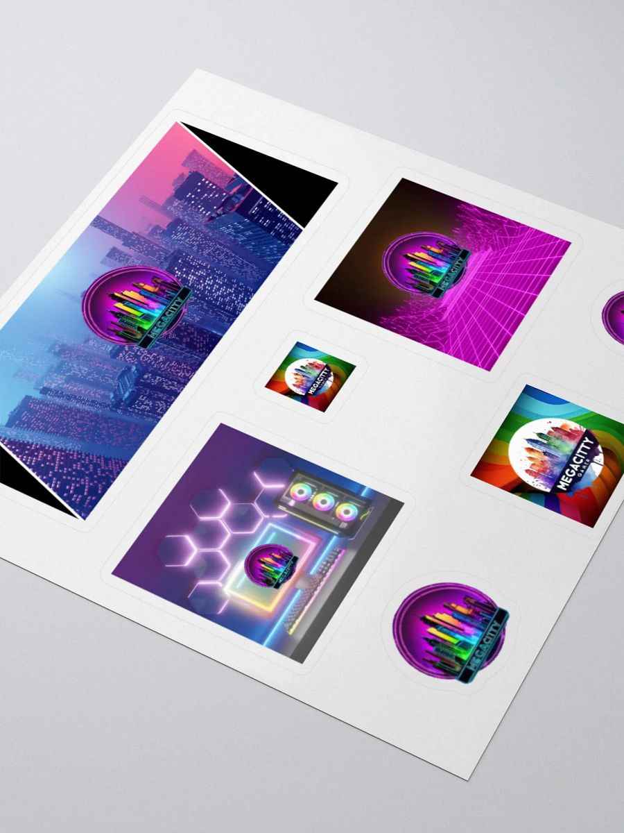 Neon + Pride MegacityGamer Kiss Cut Stickers product image (3)