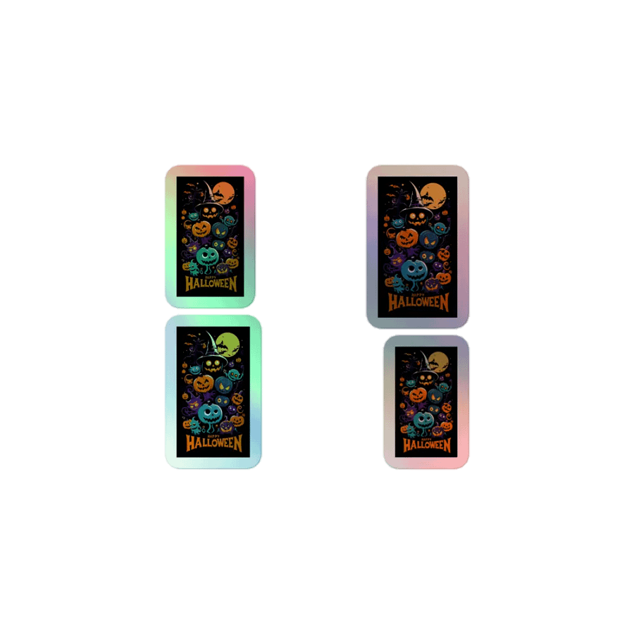 Retro Happy Halloween Holo Stickers product image (1)