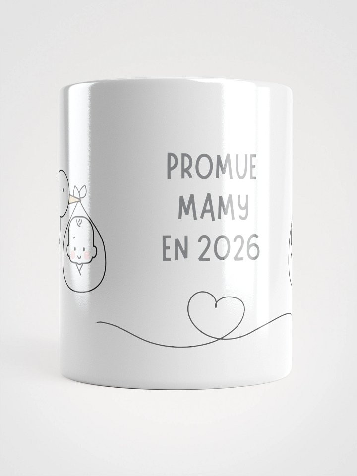 Mug Blanc - Promue Mamy en 2026 - Cigogne Annonce Naissance - Cadeau Original product image (1)