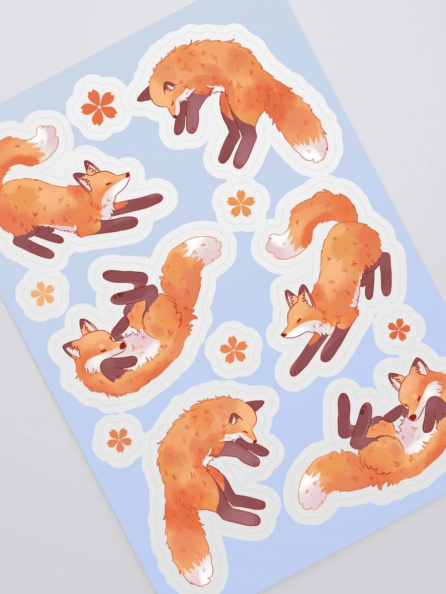 Playful Foxes Kiss Cut Sticker Sheet product image (3)