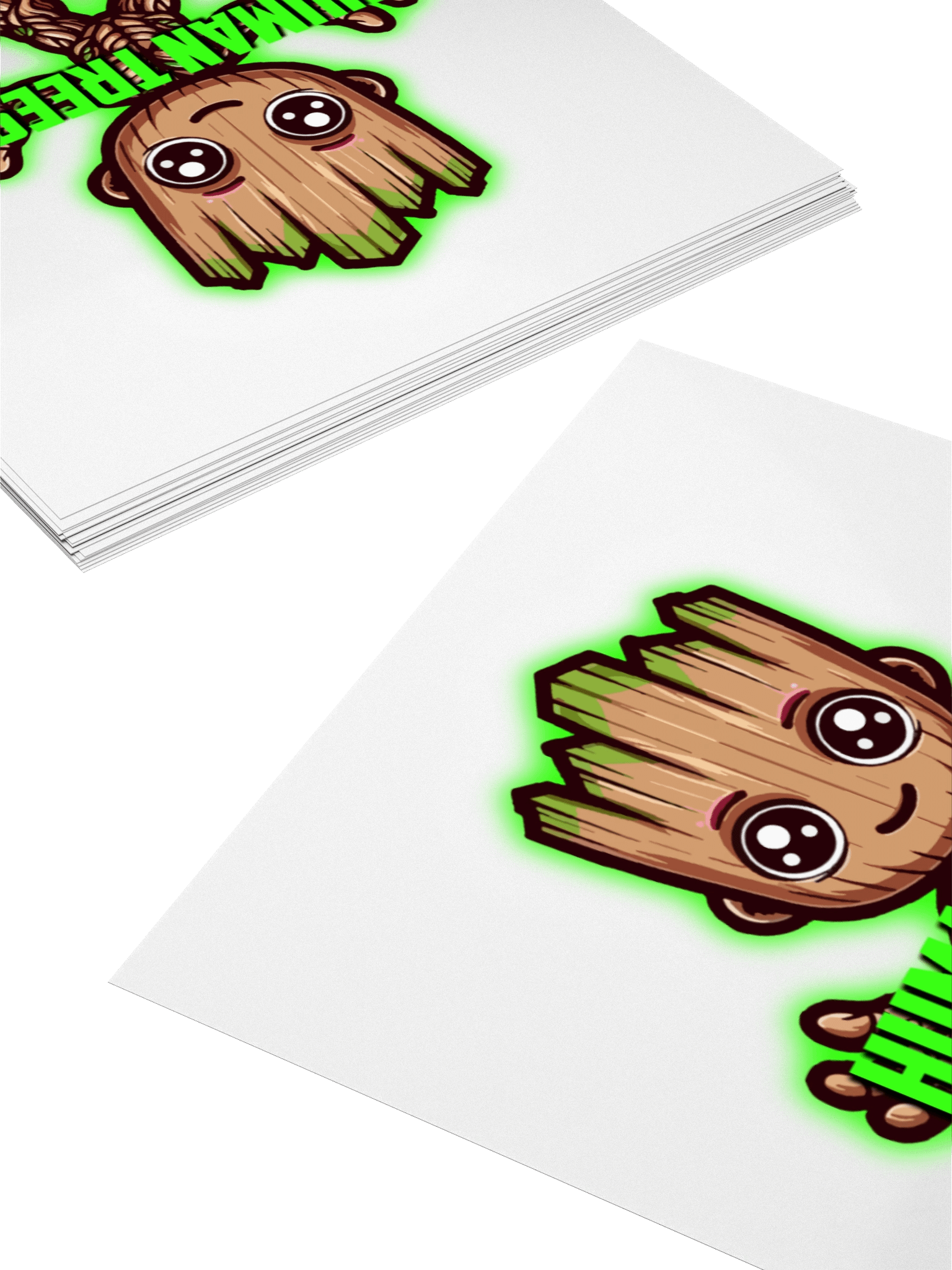 Kiss Cut Sticker Green Glow White product image (10)