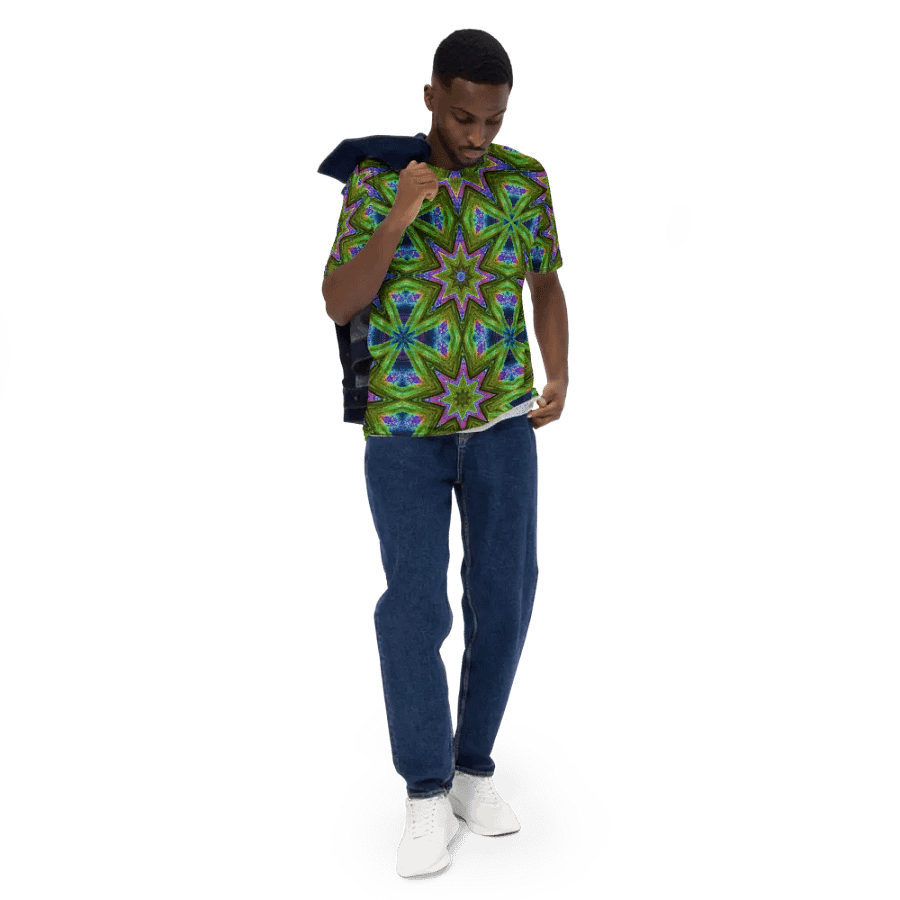 Abstract Stars and Crosses Men's Crewneck T Shirt product image (7)