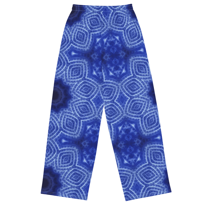 Blue and White Kaleidoscope Wideleg Pants product image (1)