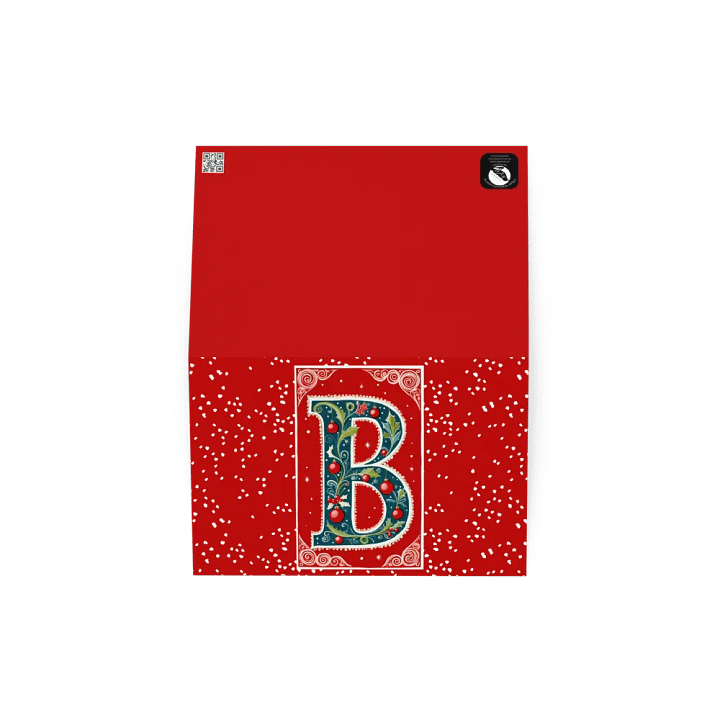 Christmas Monogram Letter B(5) Red Greetiing Card product image (2)