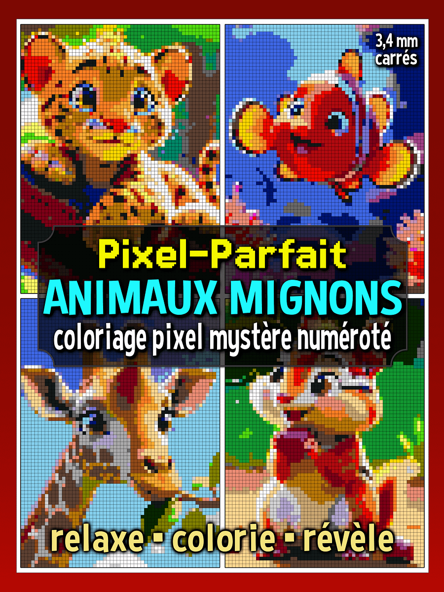 Pixel-Parfait: Animaux mignons - Coloriage pixel mystère numéroté | Livre à imprimer product image (1)