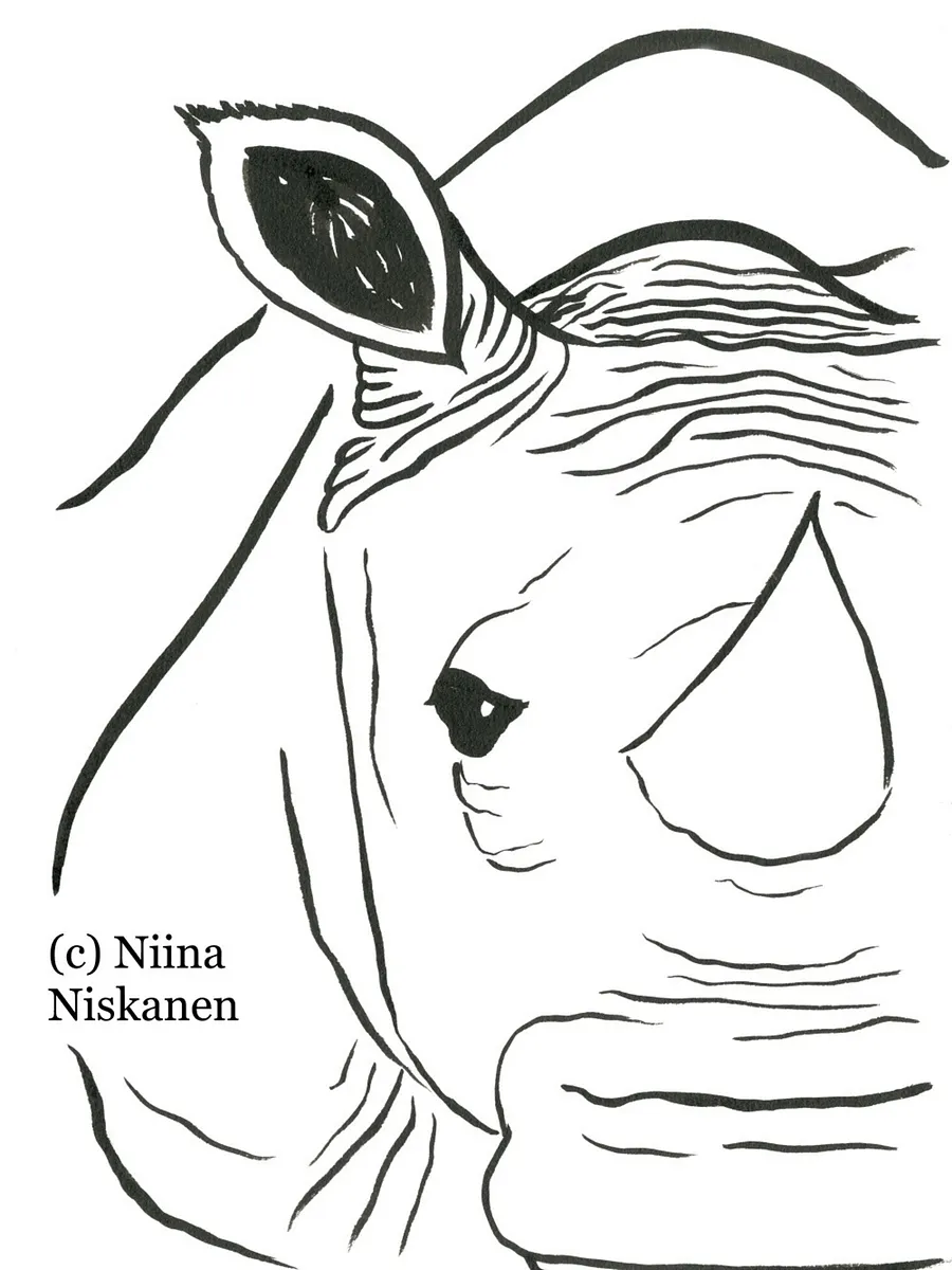 Face Of A Rhino Original Painting product image (1)