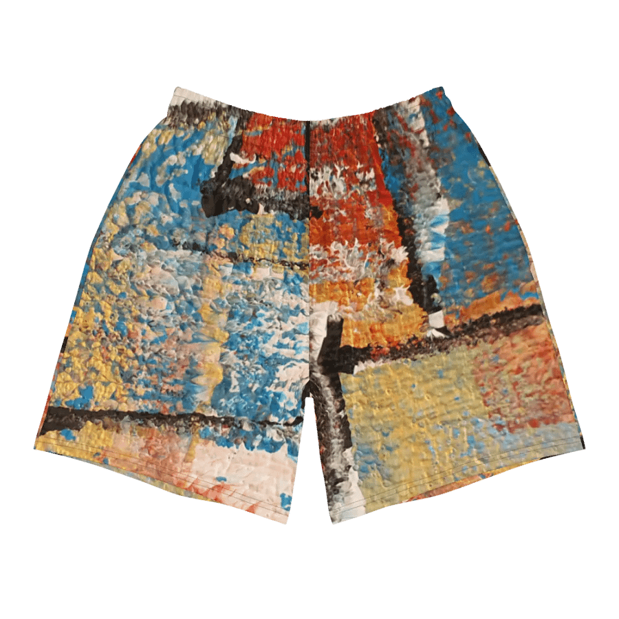 abstract original painting print on shorts product image (11)