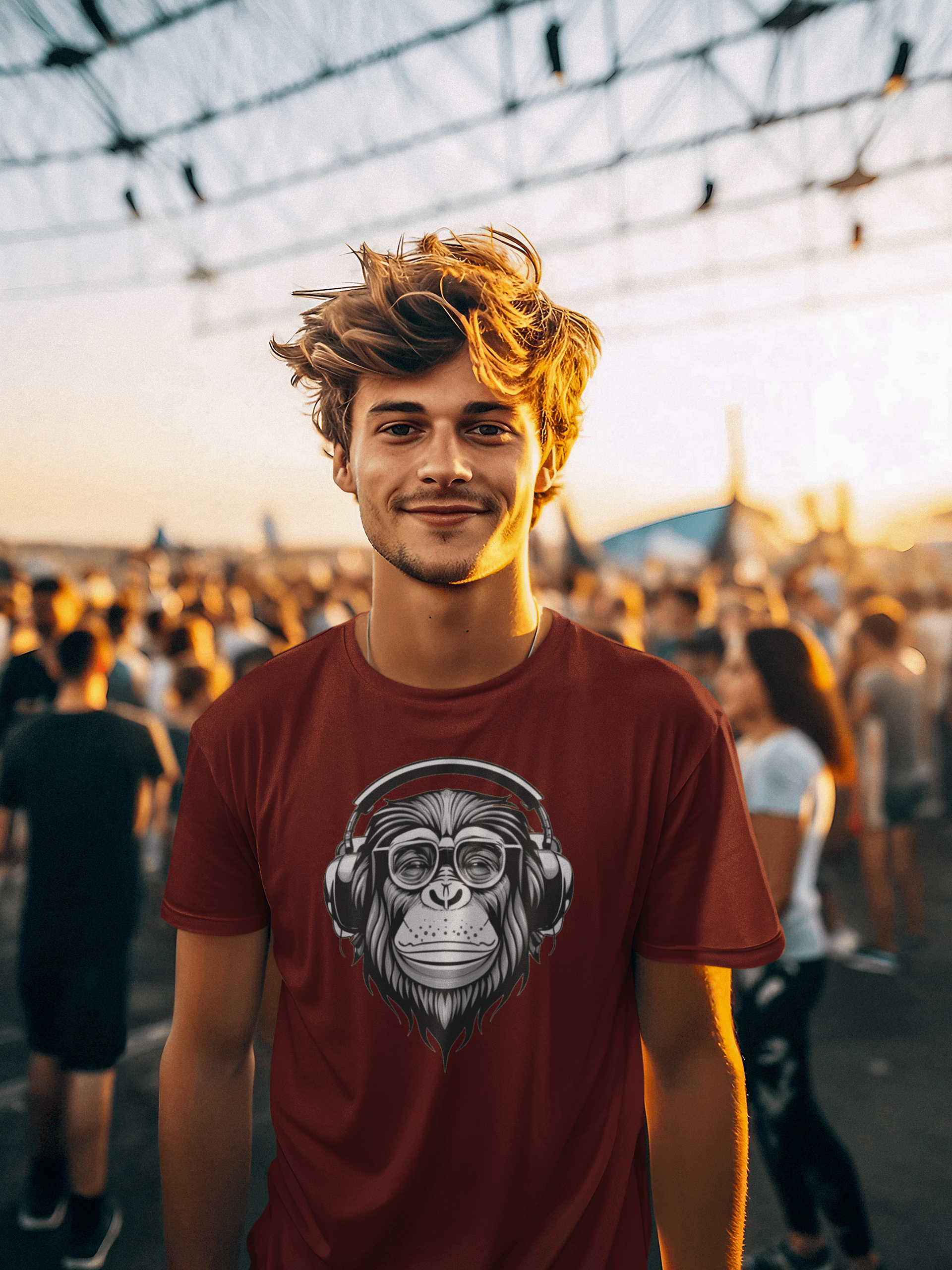 Monkey Business Mens T Shirt (Marley Chimp) product image (1)