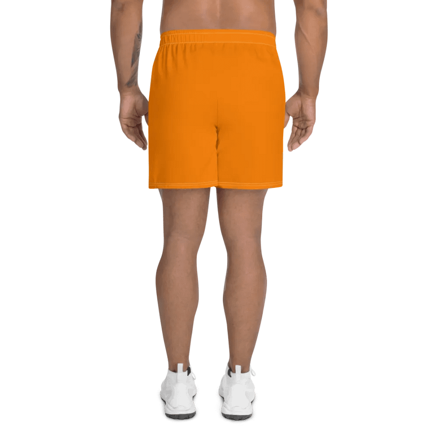 Plain Color Orange Athletic Long Shorts product image (2)