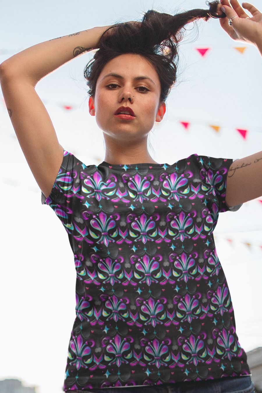 Mardi Gras Pattern All Over Print T-shirt product image (1)