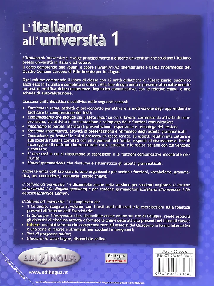 L'italiano all'universita: Libro e quaderno (Level A1-A2) product image (2)