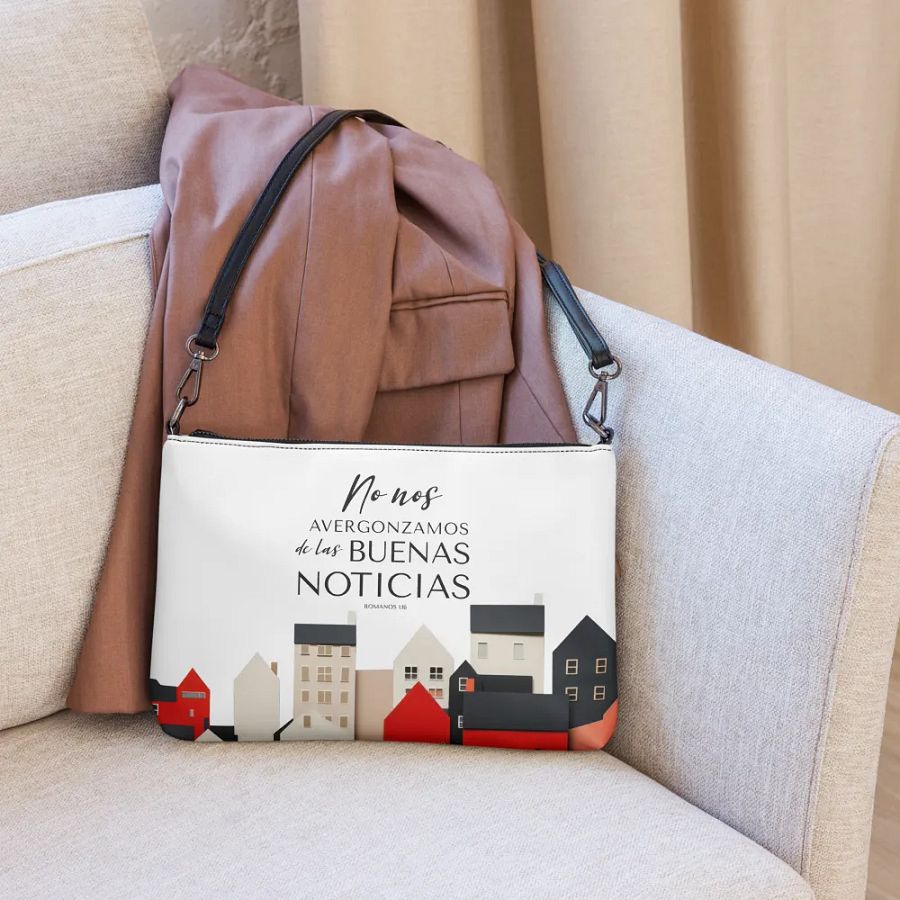 'No Nos Avergonzamos de las Buenas Noticias' Whimsical Village All-Over Print Crossbody Bag product image (11)