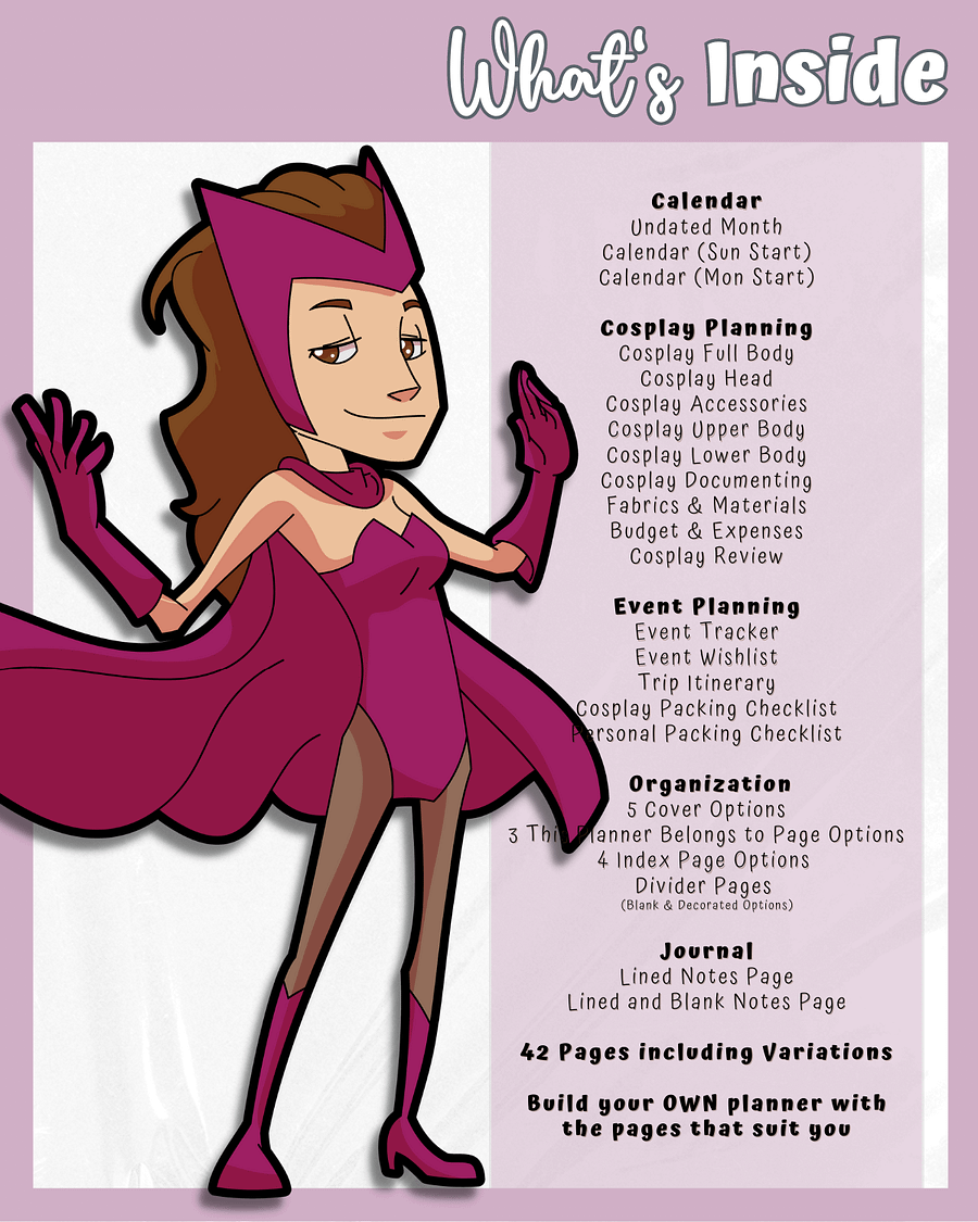 Soft Rose Cosplay Planner Printable product image (3)