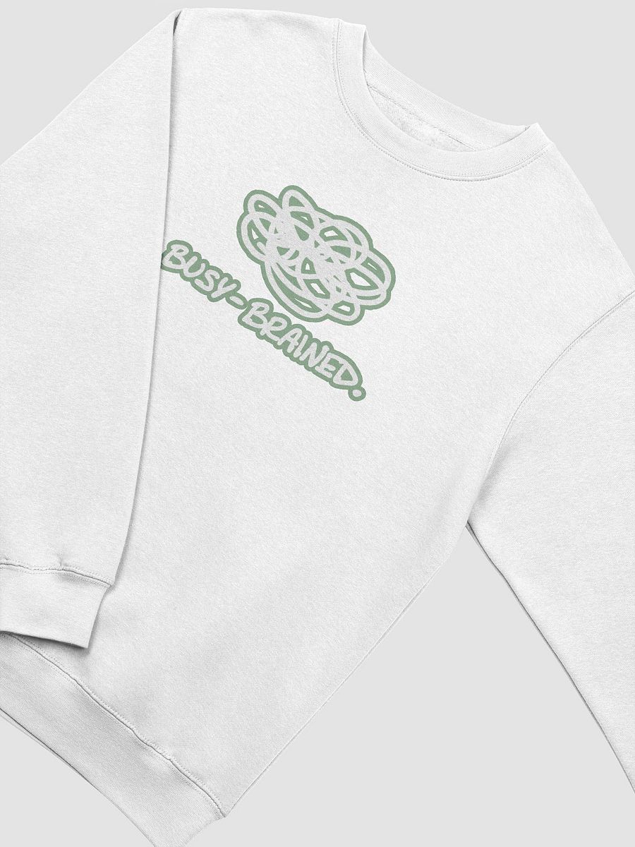 BUSY-BRAINED (lined design, #96B697) printed crewneck product image (11)