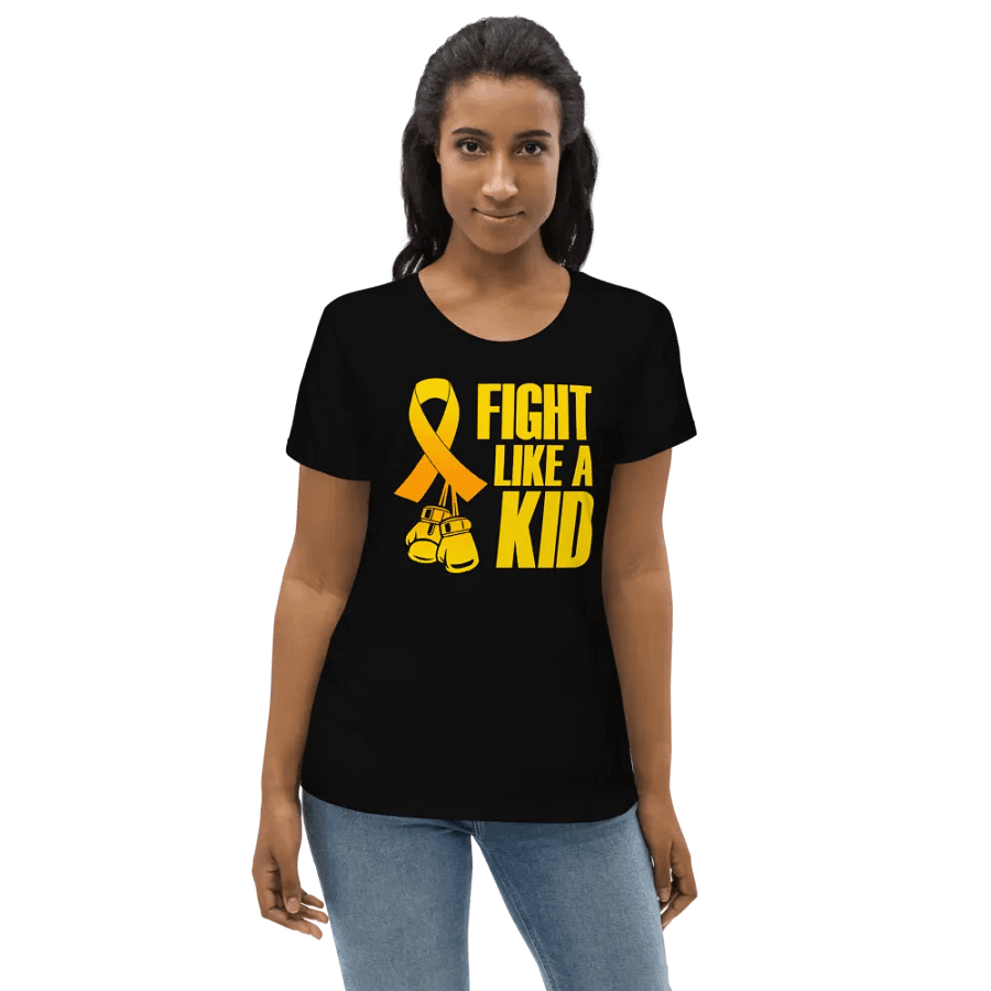 Fight Like A Kid Childhood cancer Awareness Women's Fitted product image (6)