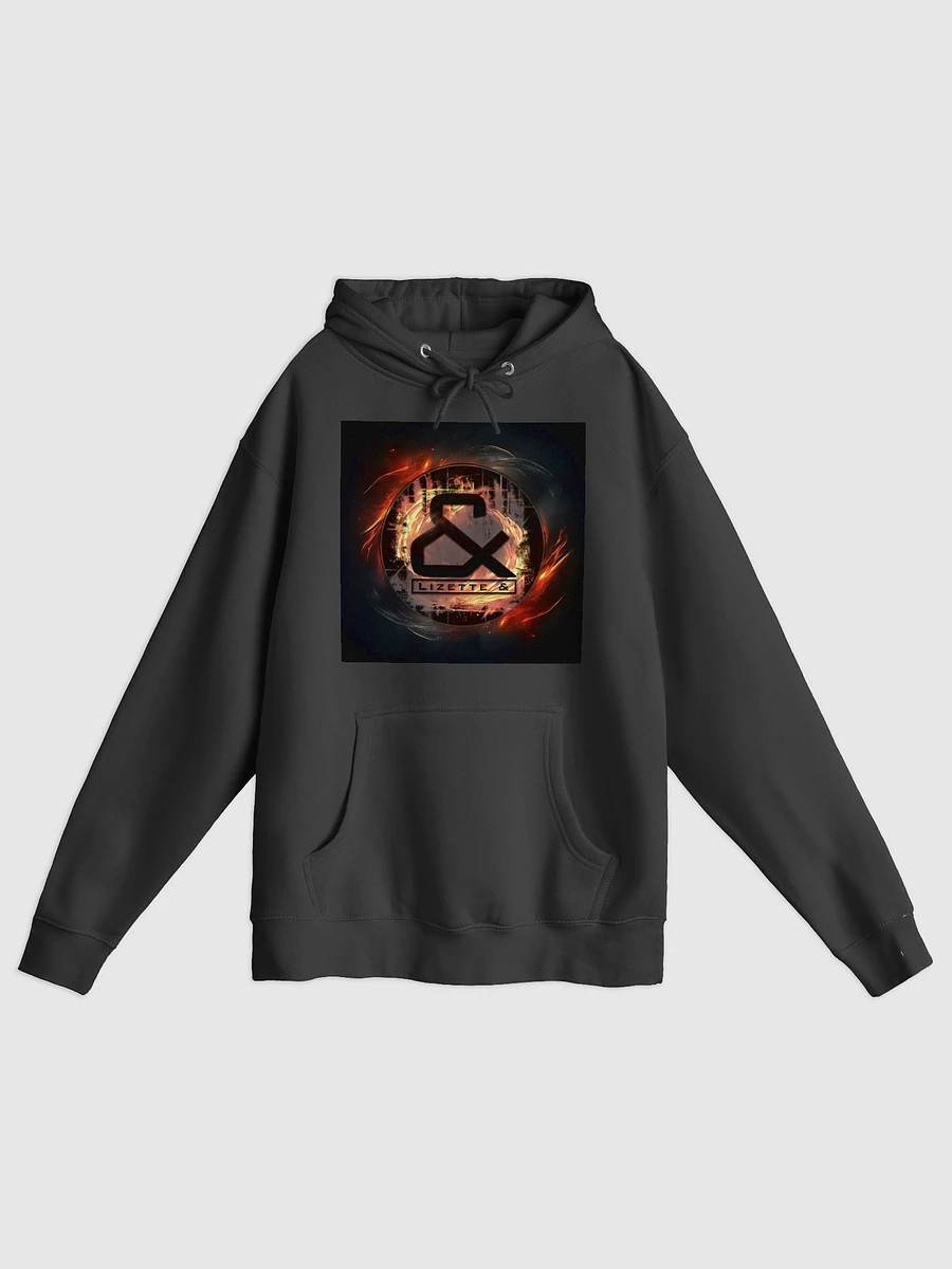 Lizette & badge logo on fire Hoodie (US only) product image (1)