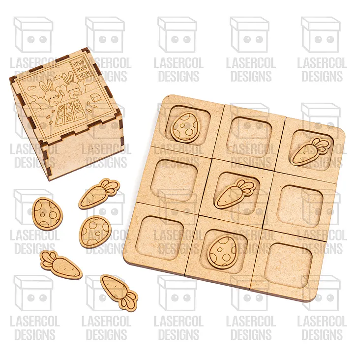 Easter Tic Tac Toe with Box (2 Sizes) - Laser Cut Files product image (2)