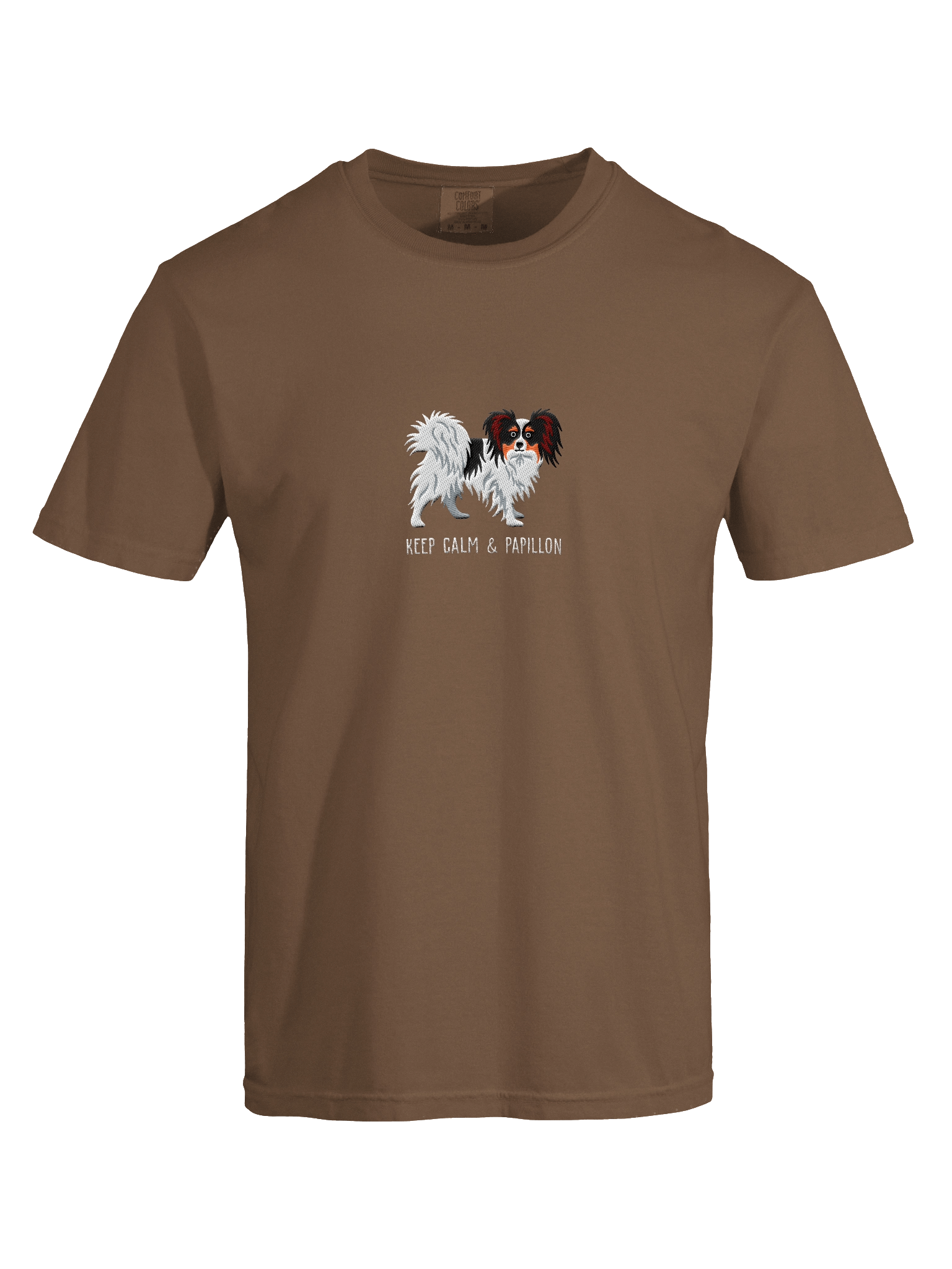 Keep Calm & Papillon T-Shirt(Embroidered) of a Papillon(Tricolor) product image (17)