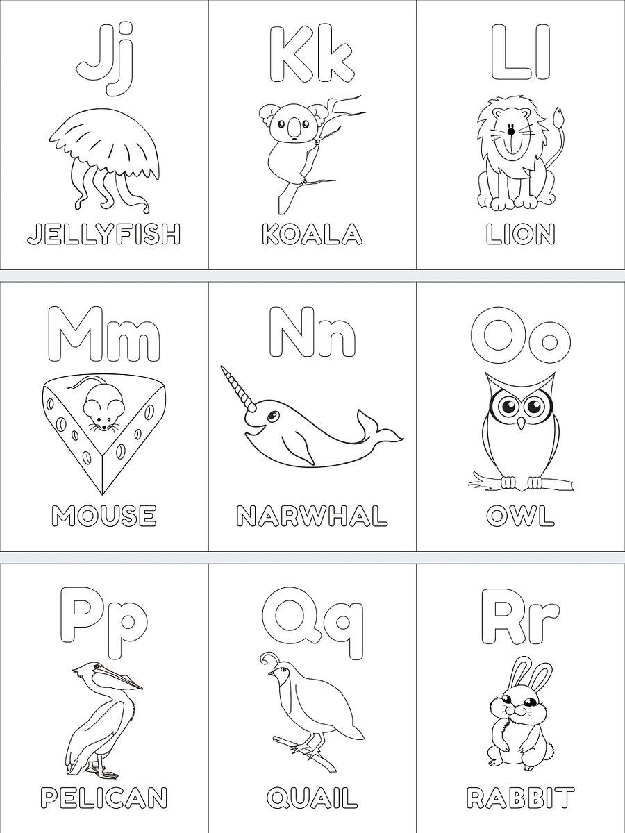 Printable ABC Animal Coloring Pages For Kids product image (3)