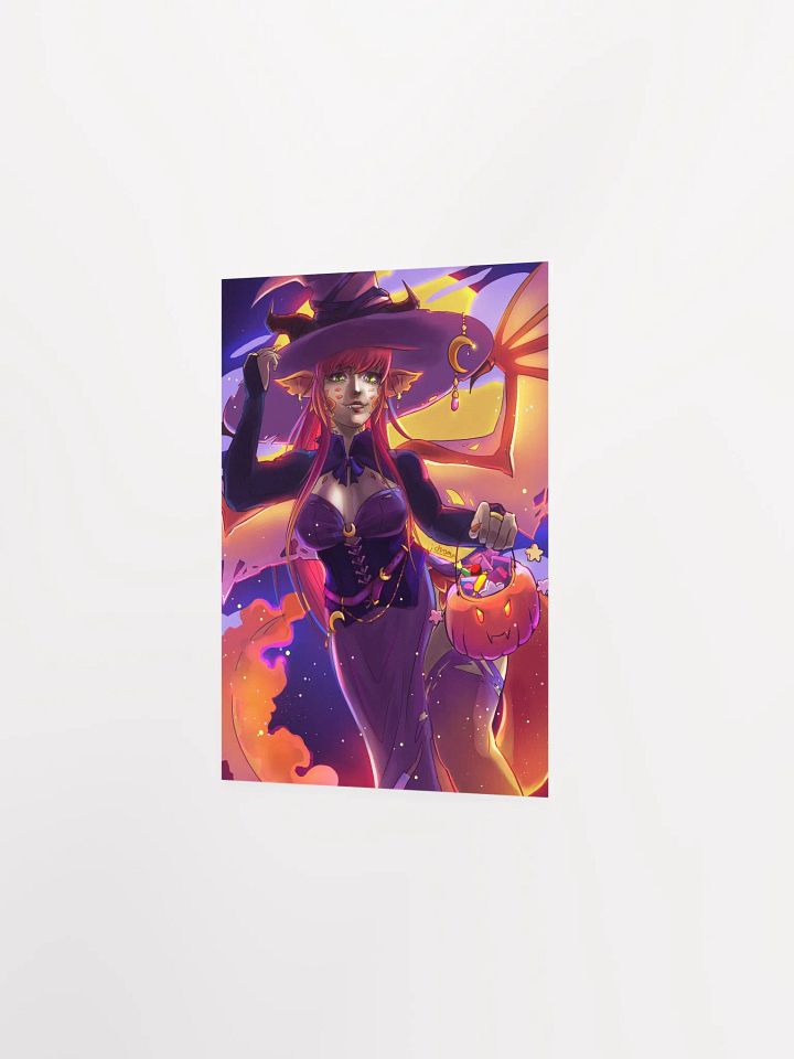 CosmicChroma Vtuber Halloween Spooky Witch Colorful Matte Poster - Art by CosmicChroma product image (2)