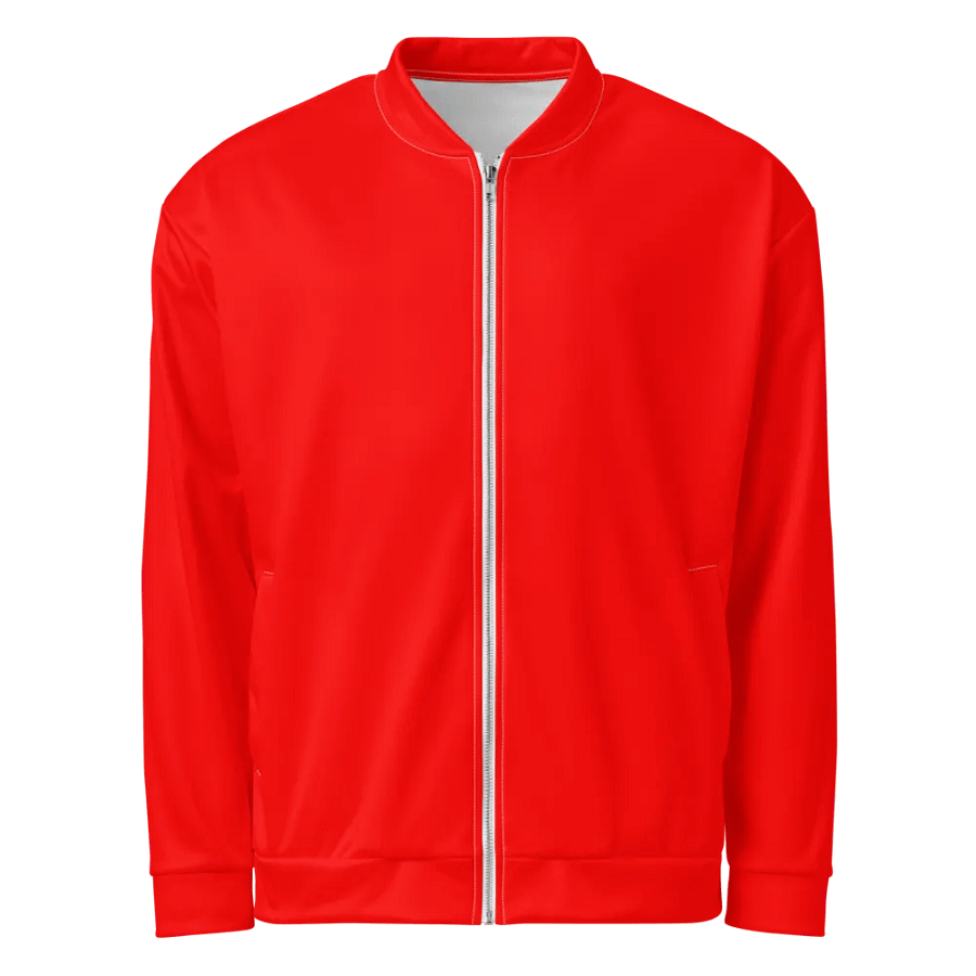 Plain Color Red Bomber Jacket product image (1)