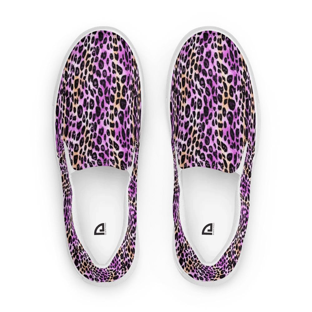 Purple Beige Leopard Women Canvas Shoes product image (1)