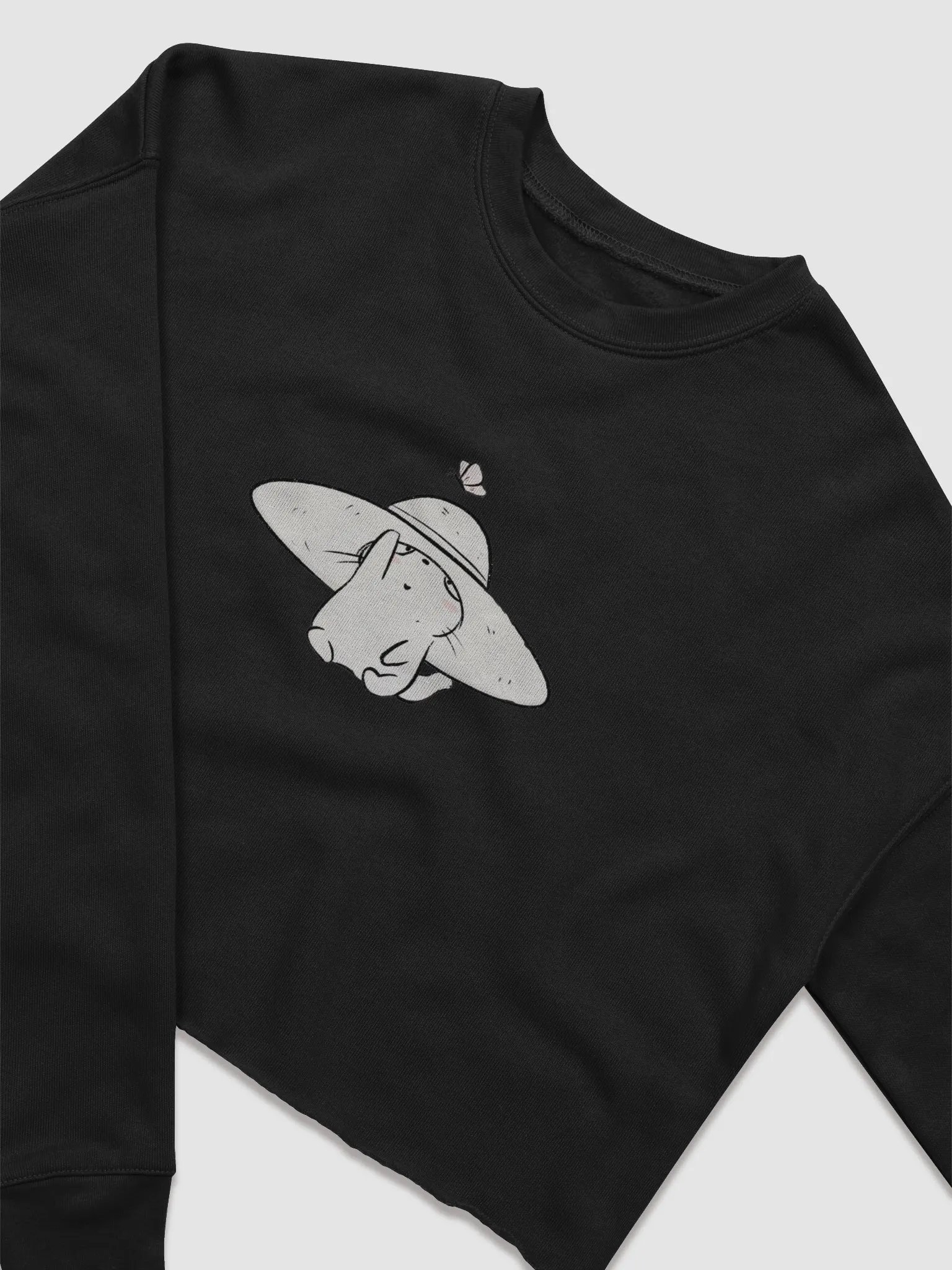 Butterfly Hat Cat Crop Sweatshirt product image (14)