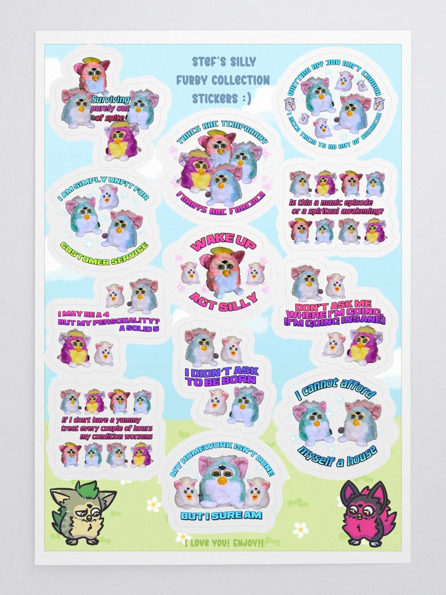 Silly Furby Baby Sticker Sheet product image (1)