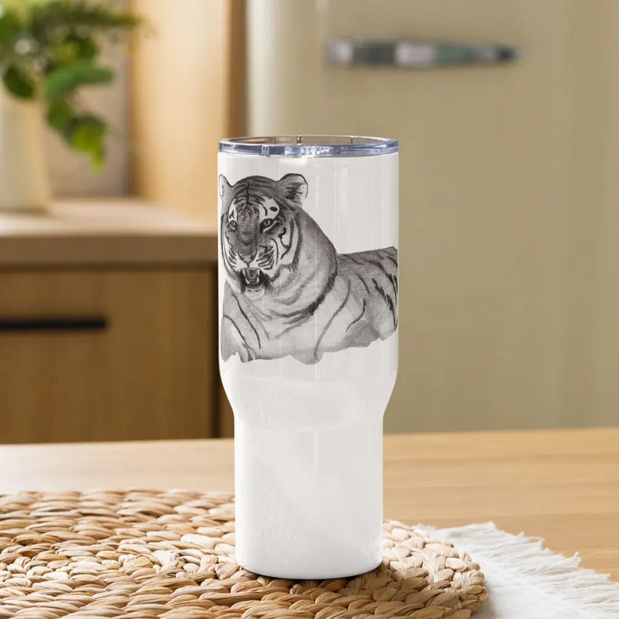 Tiger Drawing Travel Cup product image (9)