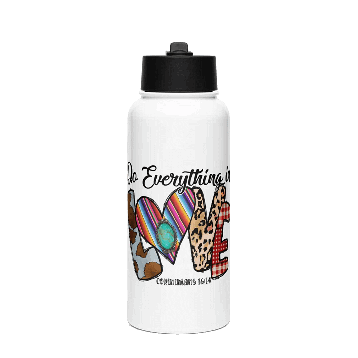 Do Everything in Love - Stainless Steel Sports Water Bottle product image (1)