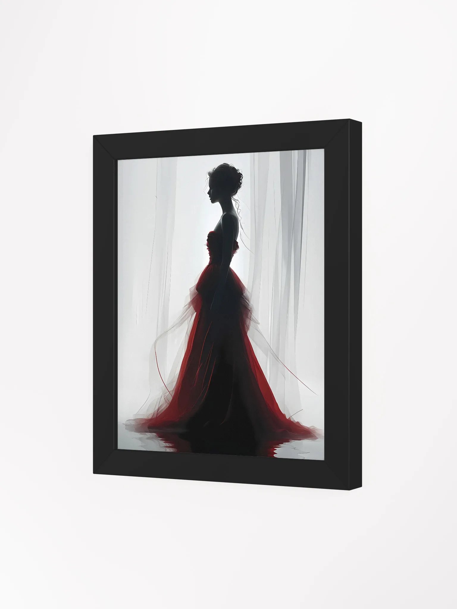 Elegant Red Dress Silhouette Poster product image (4)