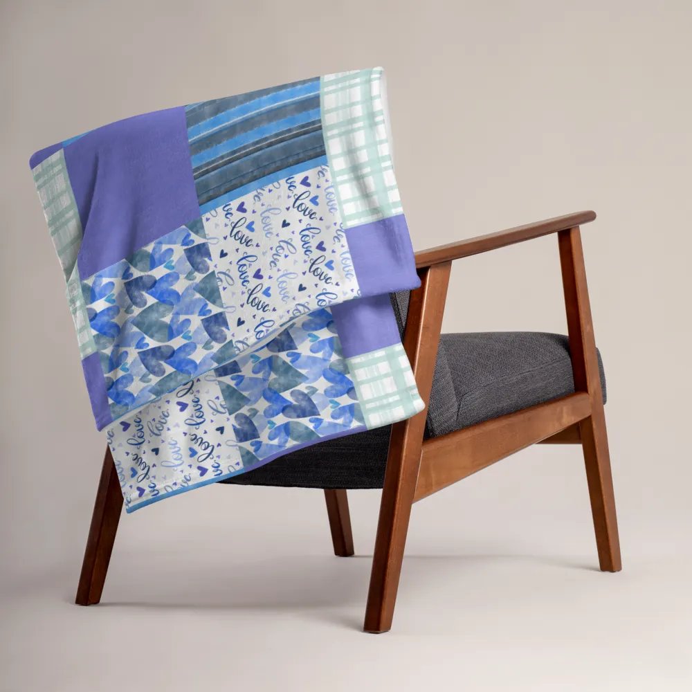 Patchwork Throw Blanket – Serene Blue Harmony product image (4)