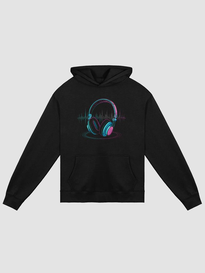 Pixelated Headphones Hoodie with Glowing Sound Waves – Perfect Fusion of Style and Music Vibes product image (1)