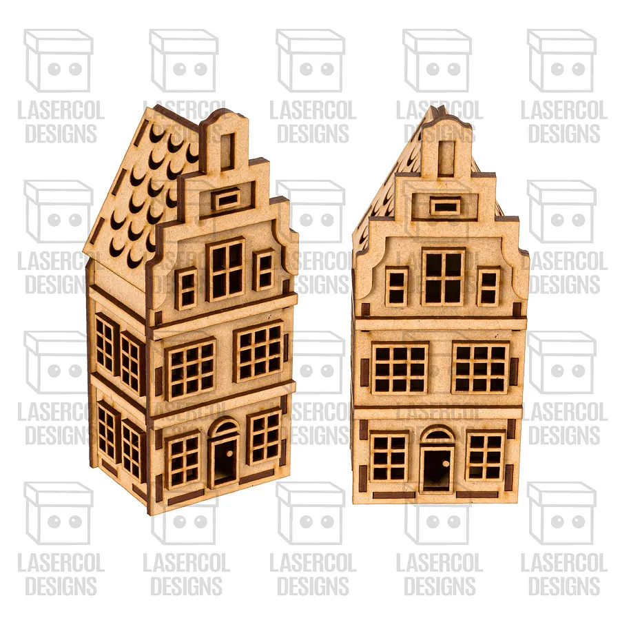 Christmas Houses Set 2 (5 Styles) - Laser Cut Files product image (4)