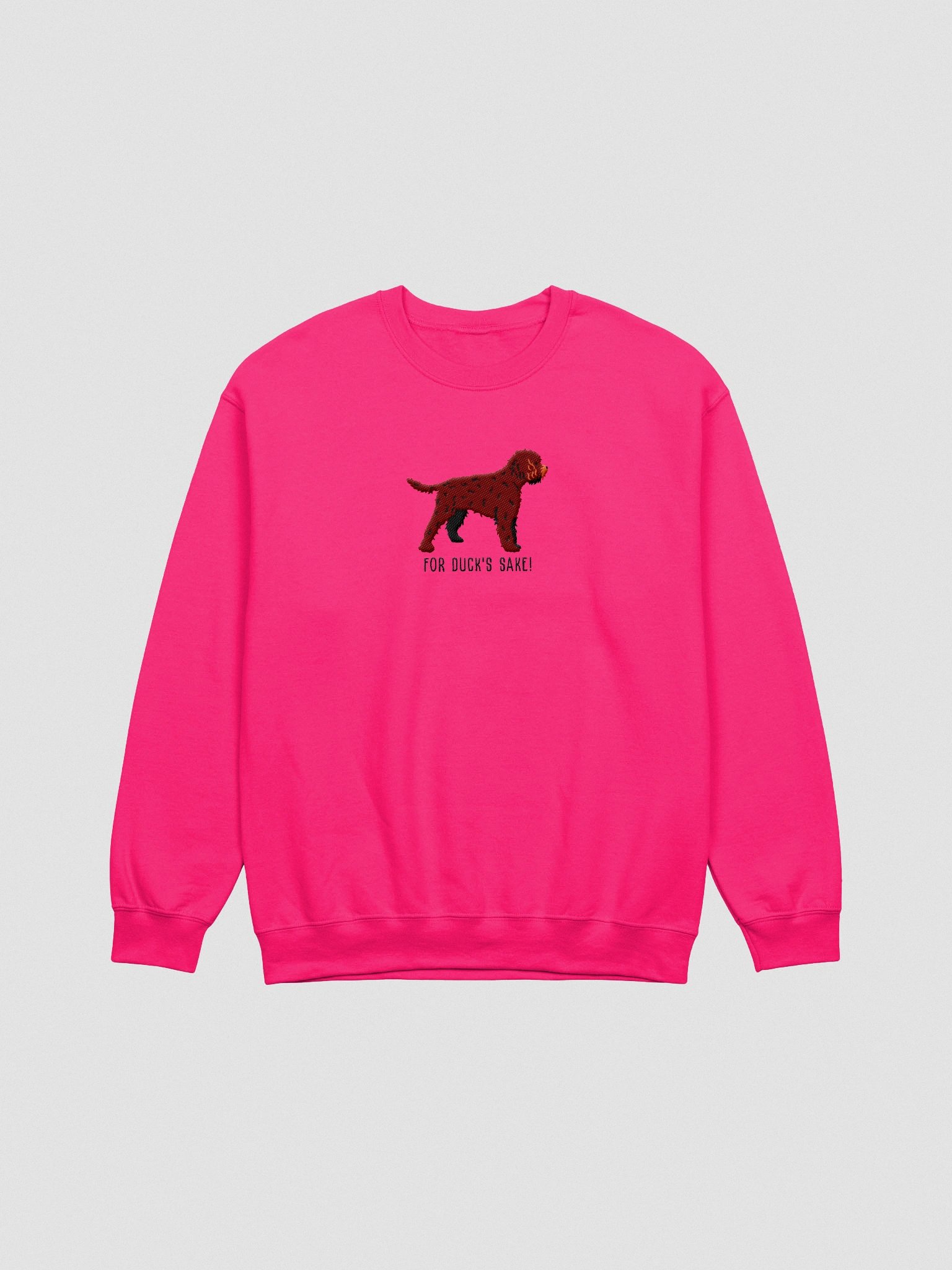 For Duck's Sake Sweatshirt (Embroidered) of a Lagotto Romagnolo(Liver) product image (4)