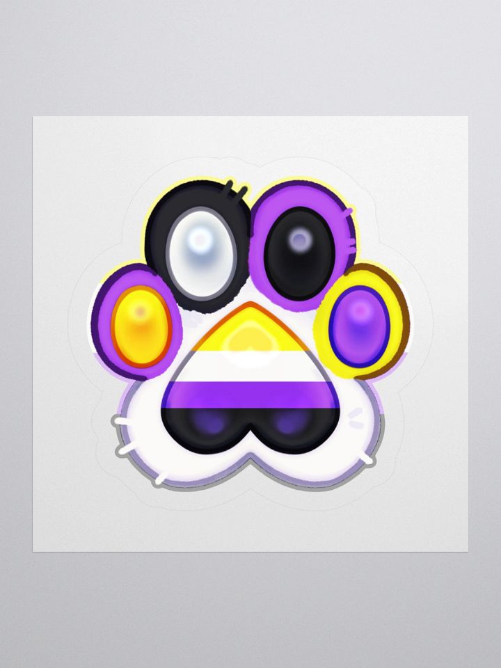 Nonbinary Pride Paw Print Kiss Cut Stickers product image (4)