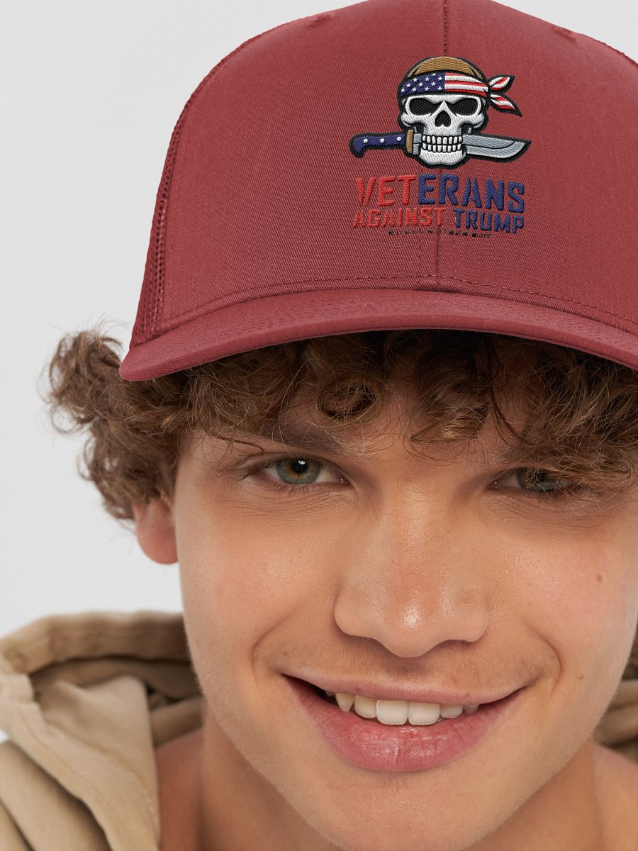 Veterans Against Trump Skull Trucker Hat product image (29)